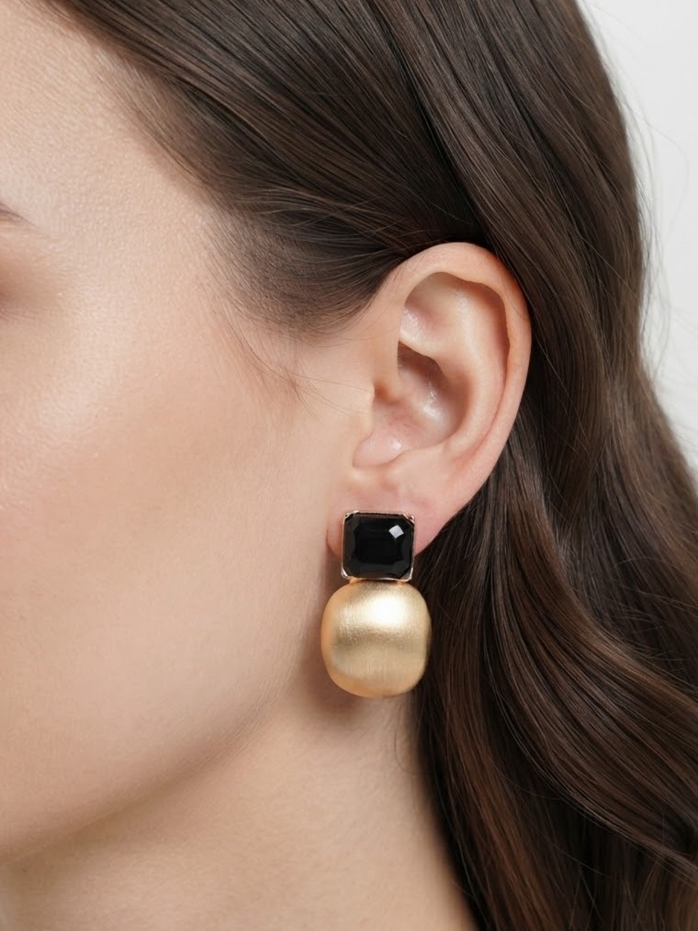 Pomina Black & Gold Drop Earrings NWT